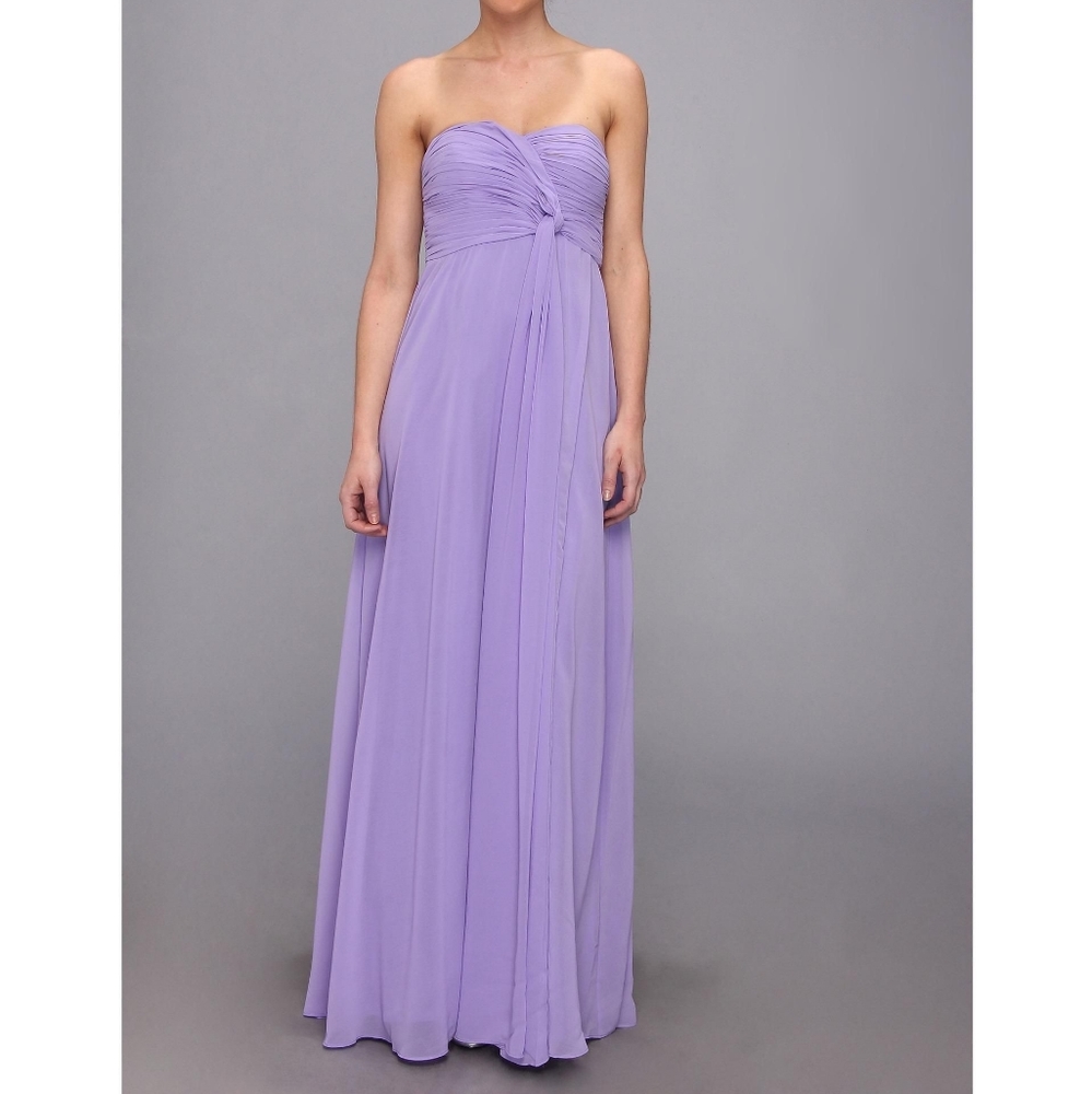 Donna Morgan: Strapless Chiffon Gown With Twist